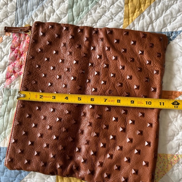 Clare V. Leather flat fold over clutch with rivets - Picture 6 of 11